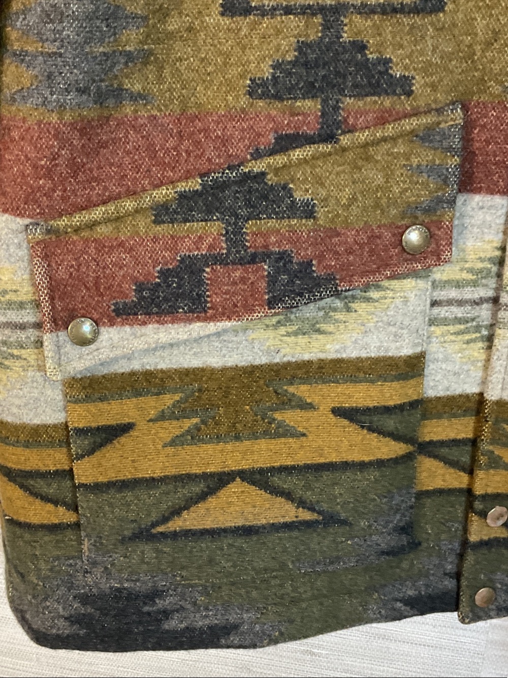 Pendleton Aztec Navajo Southwestern Aztec Wool Field Jacket EUC Large Zipper - Picture 3 of 16